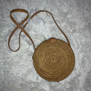 woven circle crossbody purse